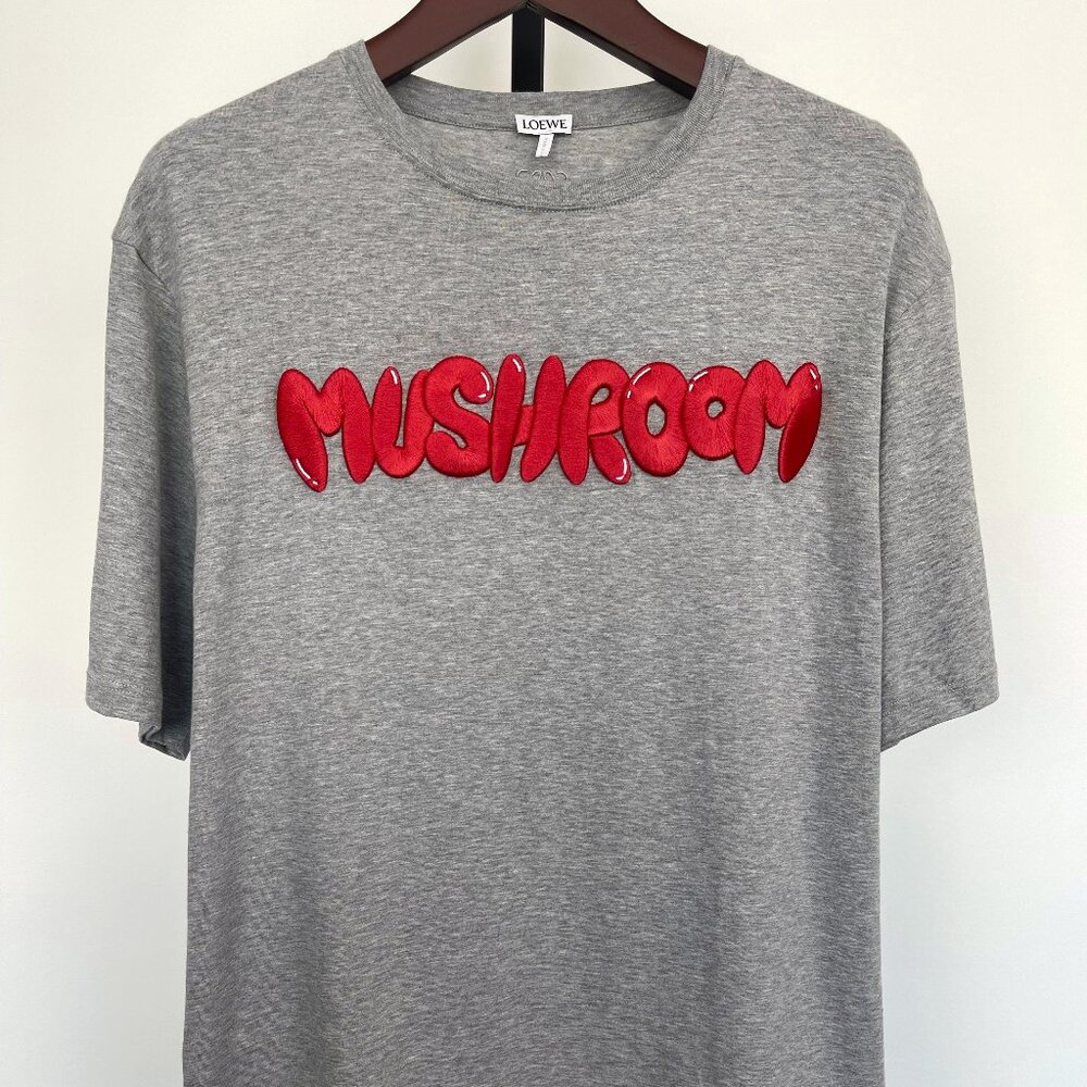 Loewe: RARE Embroidered Mushroom Shroom Psychedelic T Shirt FW23